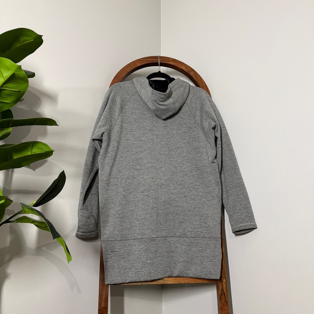 Athleta XS Gray Stronger Longer Fleece Lined Full Zip Hoodie Coat Jacket - Picture 4 of 10